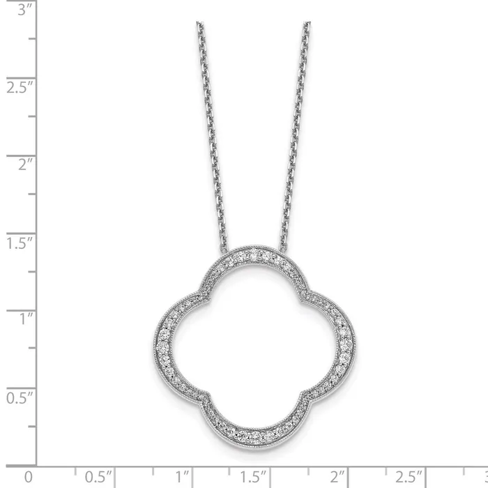 Goldia Necklaces 14k White Gold Quatrefoil Pendant w Chain