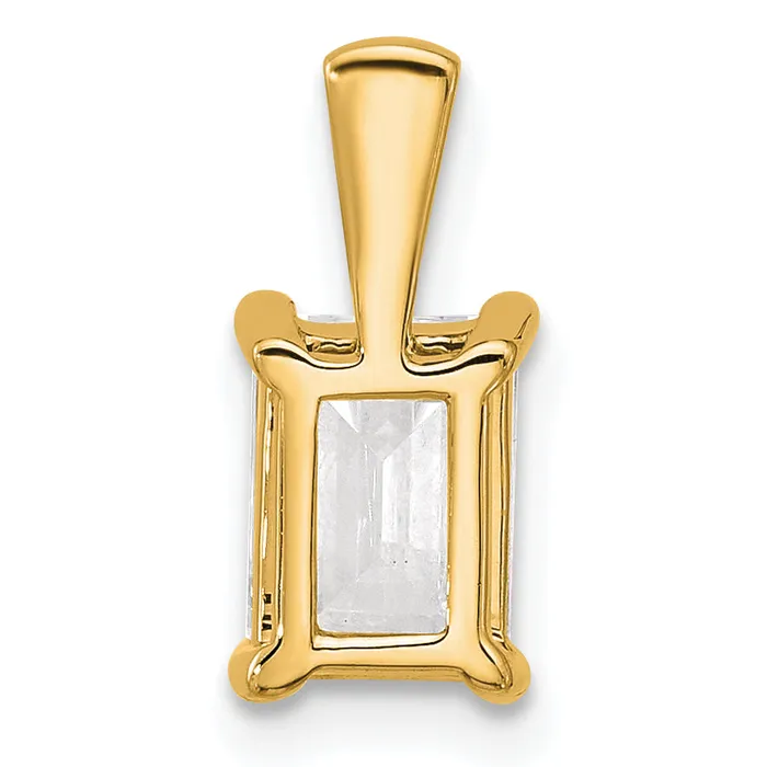 Goldia Necklaces 14k Yellow Gold 1 12 Ct Certified Lab Grown Diamond VSSI G Emerald Four Prong Pendant