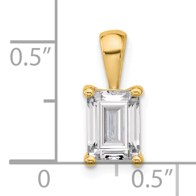 Goldia Necklaces 14k Yellow Gold 1 12 Ct Certified Lab Grown Diamond VSSI G Emerald Four Prong Pendant