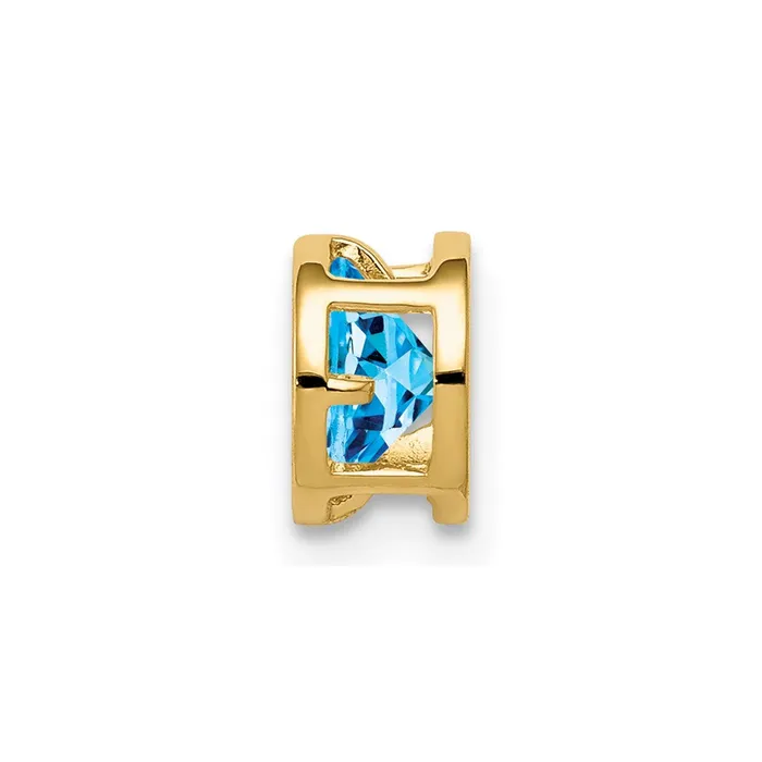Goldia Necklaces 14K Yellow Gold 5mm Blue Topaz bezel pendant