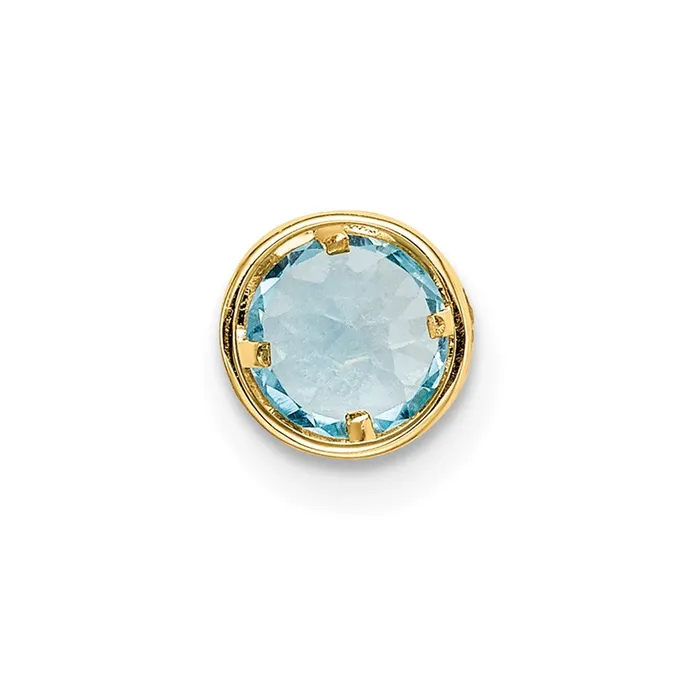 Goldia Necklaces 14K Yellow Gold 5mm Blue Topaz bezel pendant