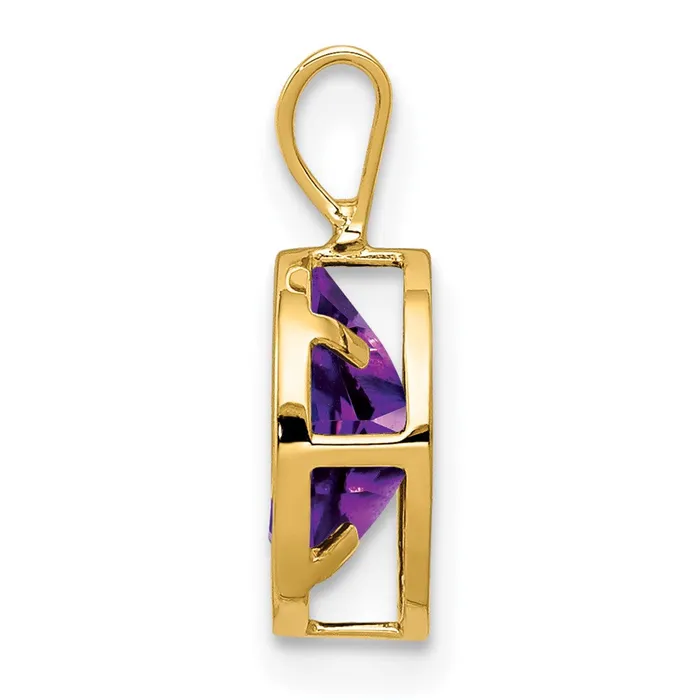 Goldia Necklaces 14K Yellow Gold 8x6mm Oval Amethyst bezel pendant