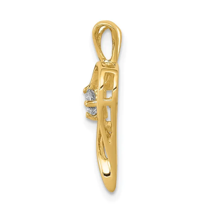 Goldia Necklaces 14K Yellow Gold AA 110ct Real Diamond Heart Pendant
