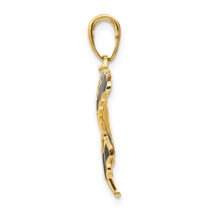 Goldia Necklaces 14k Yellow Gold Yellow Enameled Butterfly Pendant