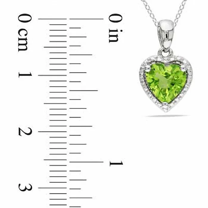 Goldia Necklaces 70mm HeartShaped Peridot Pendant in Sterling Silver Goldia Necklaces 70mm HeartShaped Peridot Pendant in Sterling Silver