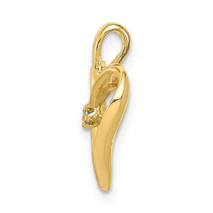 Goldia Necklaces Solid 14k Yellow Gold AA Simulated CZ Heart Pend Goldia Necklaces Solid 14k Yellow Gold AA Simulated CZ Heart Pend