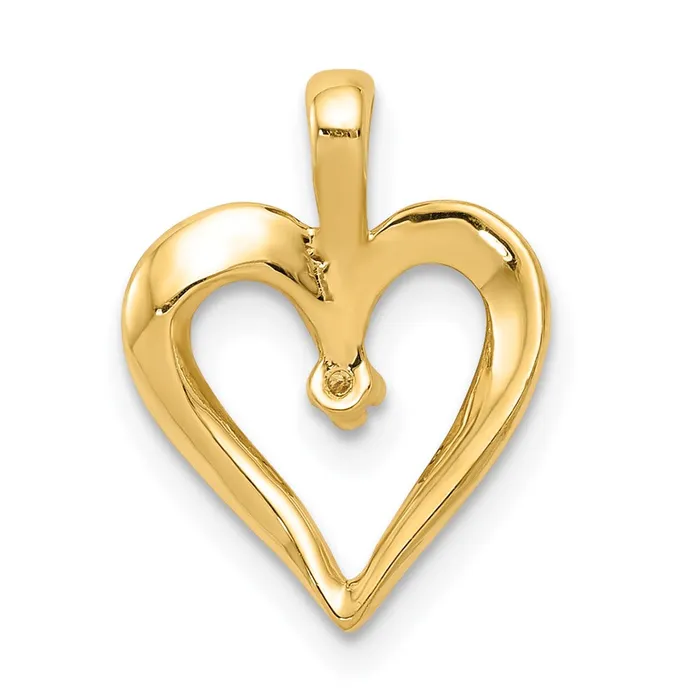 Goldia Necklaces Solid 14k Yellow Gold AA Simulated CZ Heart Pend Goldia Necklaces Solid 14k Yellow Gold AA Simulated CZ Heart Pend