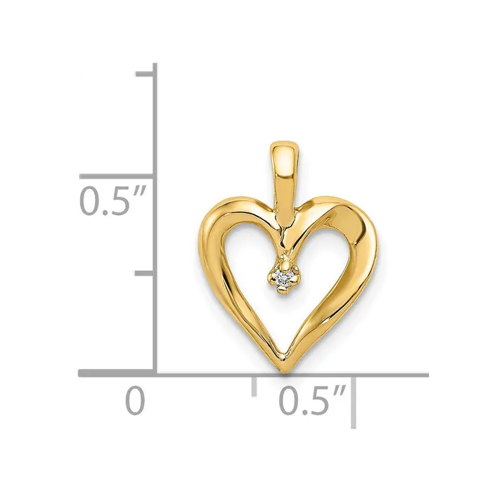 Goldia Necklaces Solid 14k Yellow Gold AA Simulated CZ Heart Pend Goldia Necklaces Solid 14k Yellow Gold AA Simulated CZ Heart Pend