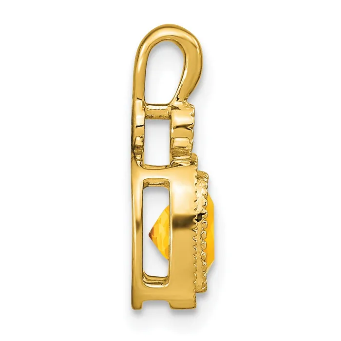 Goldia Necklaces Solid 14k Yellow Gold Cushion Simulated Citrine and CZ Pendant Goldia Necklaces Solid 14k Yellow Gold Cushion Simulated Citrine and CZ Pendant