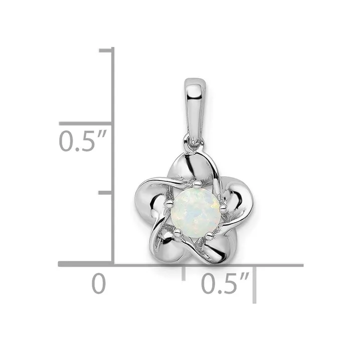 Goldia Necklaces Sterling Silver Rhodiumplated Floral Created Opal Pendant