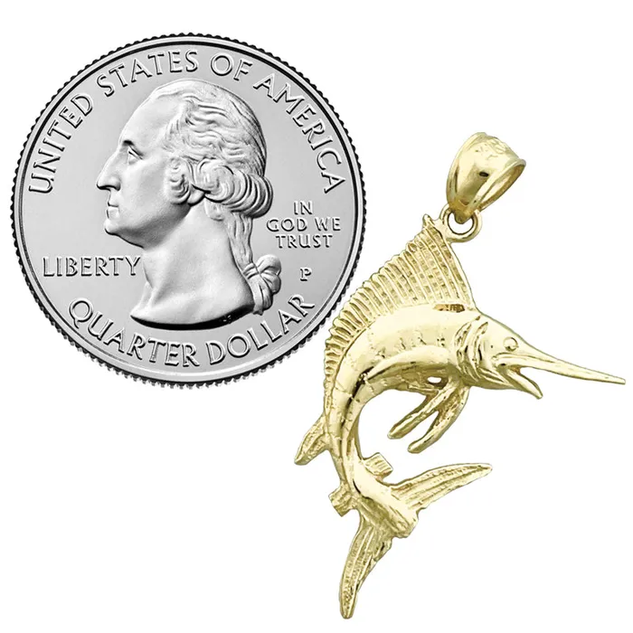 Goldia PreStyled Sets 14K Gold Sealife Sailfish Pendant