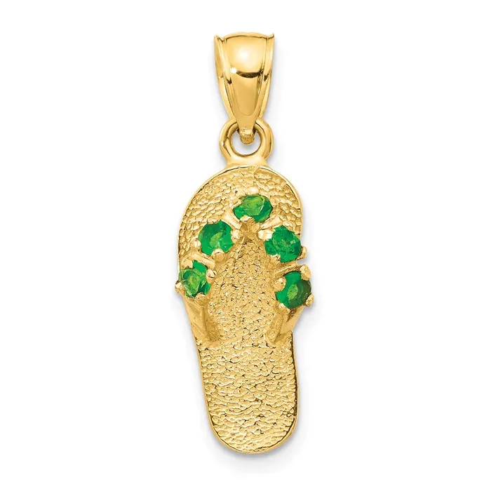 Goldia PreStyled Sets 14k Yellow Gold 3D MayCZ Birthstone Flip Flop Pendant