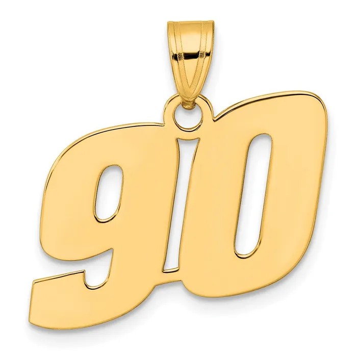 Goldia PreStyled Sets 14k Yellow Gold Polished Block Number 90 Pendant