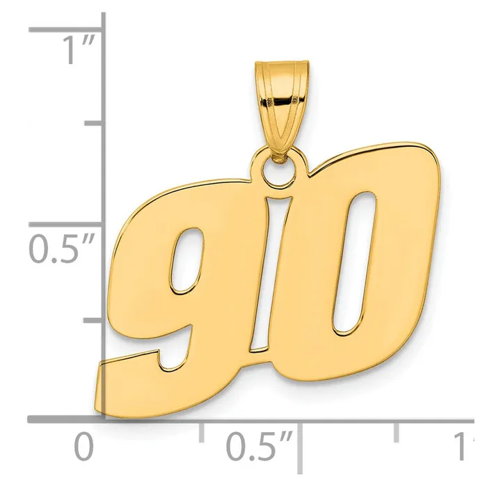 Goldia PreStyled Sets 14k Yellow Gold Polished Block Number 90 Pendant