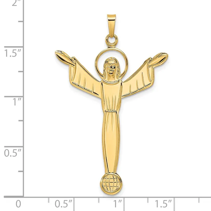 Goldia PreStyled Sets 14k Yellow Gold Polished Solid Risen Christ Pendant