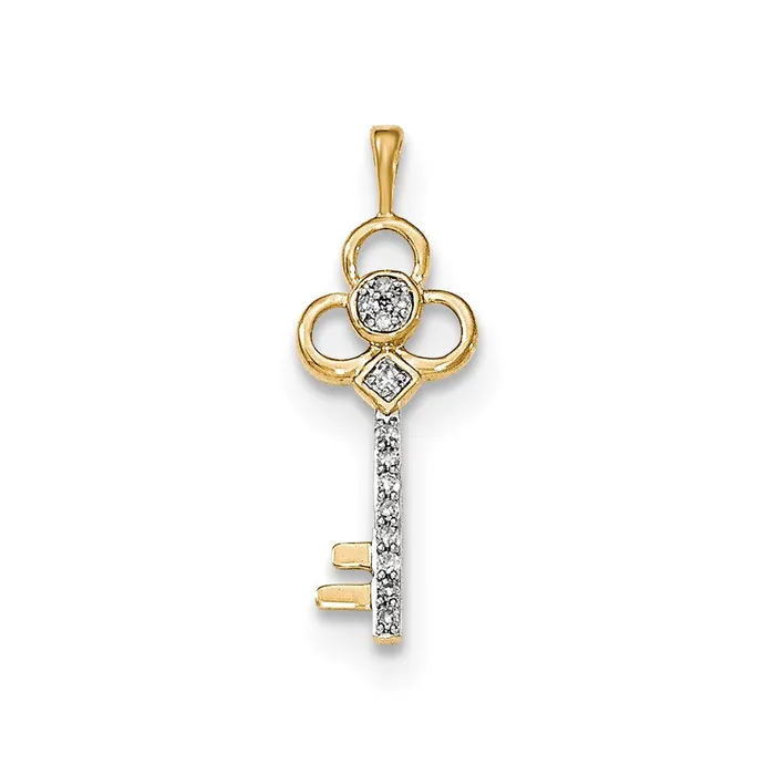 Goldia PreStyled Sets 14K Yellow Gold Real Diamond Club Key Chain Slide