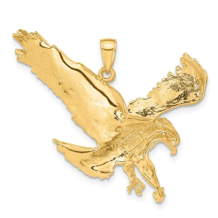 Goldia PreStyled Sets 14k Yellow Gold Textured Eagle Landing Pendant