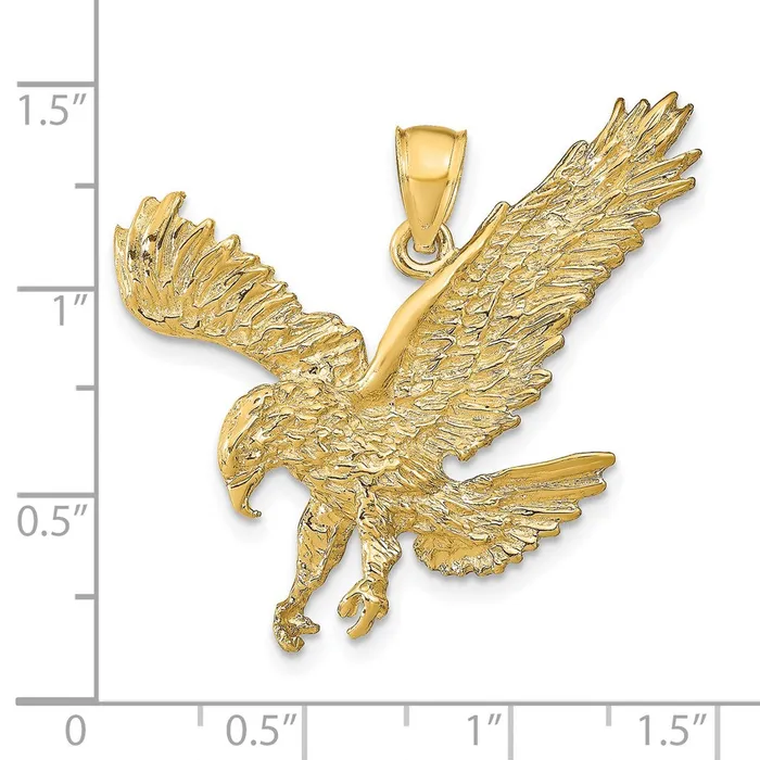 Goldia PreStyled Sets 14k Yellow Gold Textured Eagle Landing Pendant