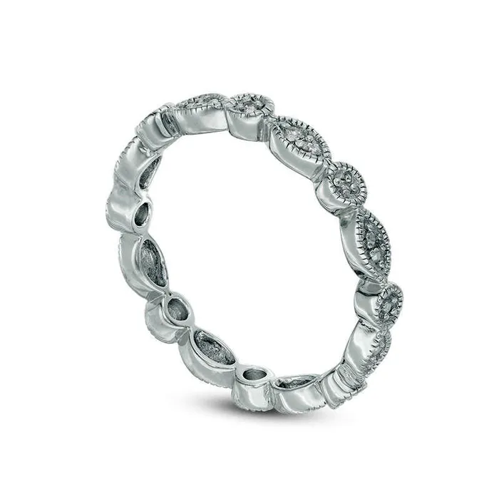 Goldia Rings 010 CT TW Natural Diamond Antique VintageStyle Three Piece Stackable Band Set in Sterling Silver Goldia Rings 010 CT TW Natural Diamond Antique VintageStyle Three Piece Stackable Band Set in Sterling Silver
