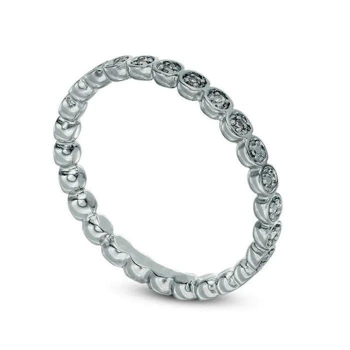 Goldia Rings 010 CT TW Natural Diamond Antique VintageStyle Three Piece Stackable Band Set in Sterling Silver Goldia Rings 010 CT TW Natural Diamond Antique VintageStyle Three Piece Stackable Band Set in Sterling Silver