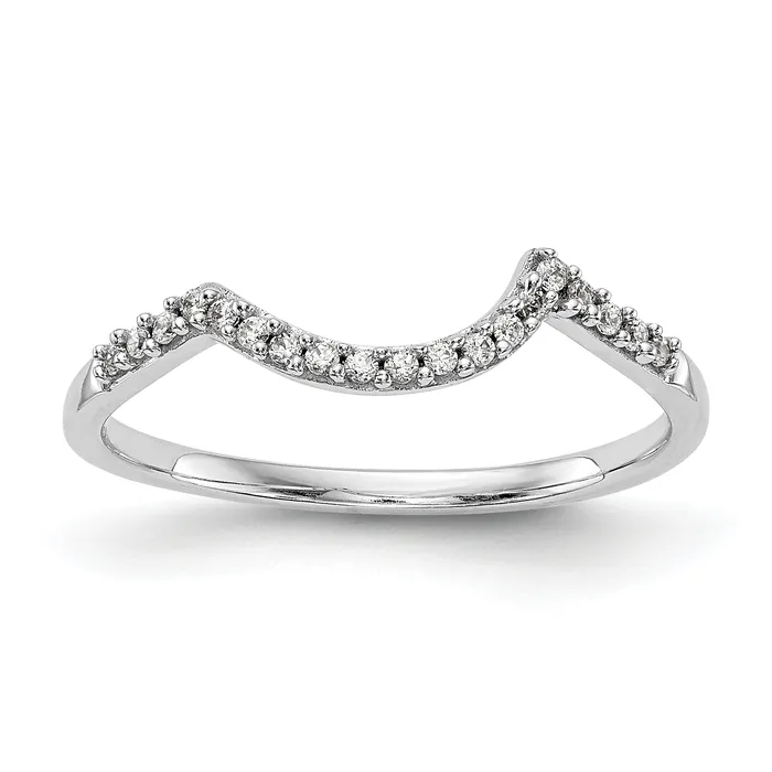 Goldia Rings 010ct CZ Solid Real 14k White Gold Wedding Wedding Band Ring Goldia Rings 010ct CZ Solid Real 14k White Gold Wedding Wedding Band Ring