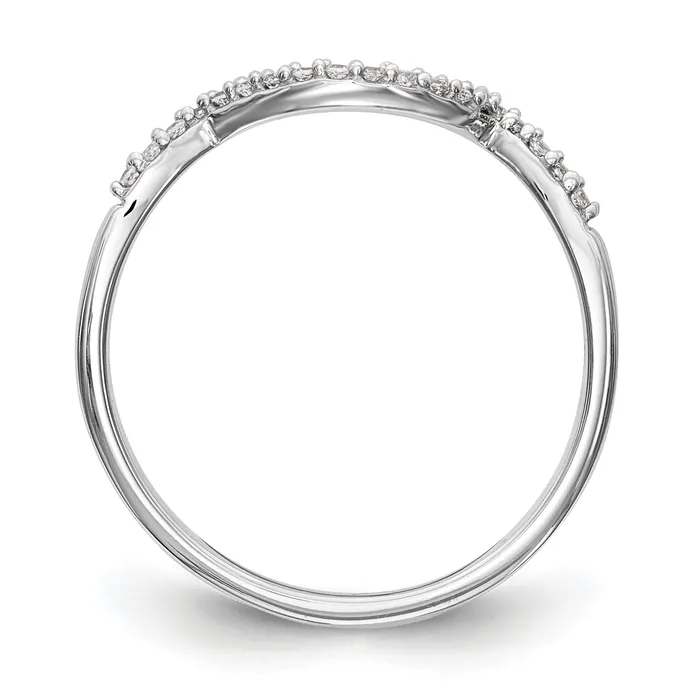 Goldia Rings 010ct CZ Solid Real 14k White Gold Wedding Wedding Band Ring