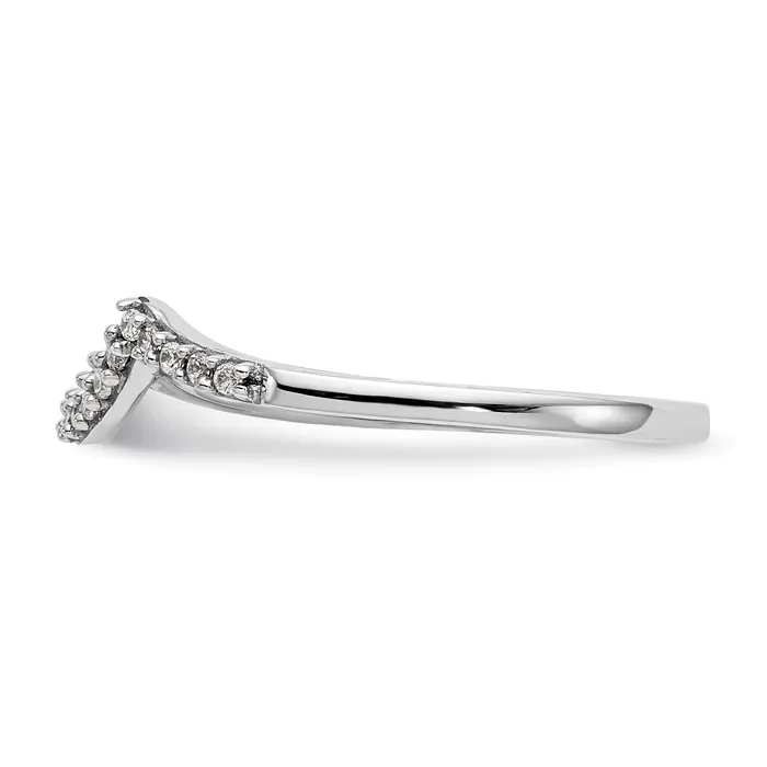 Goldia Rings 010ct CZ Solid Real 14k White Gold Wedding Wedding Band Ring