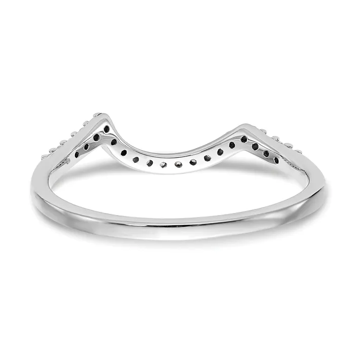 Goldia Rings 010ct CZ Solid Real 14k White Gold Wedding Wedding Band Ring