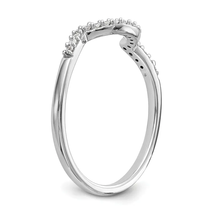 Goldia Rings 010ct CZ Solid Real 14k White Gold Wedding Wedding Band Ring