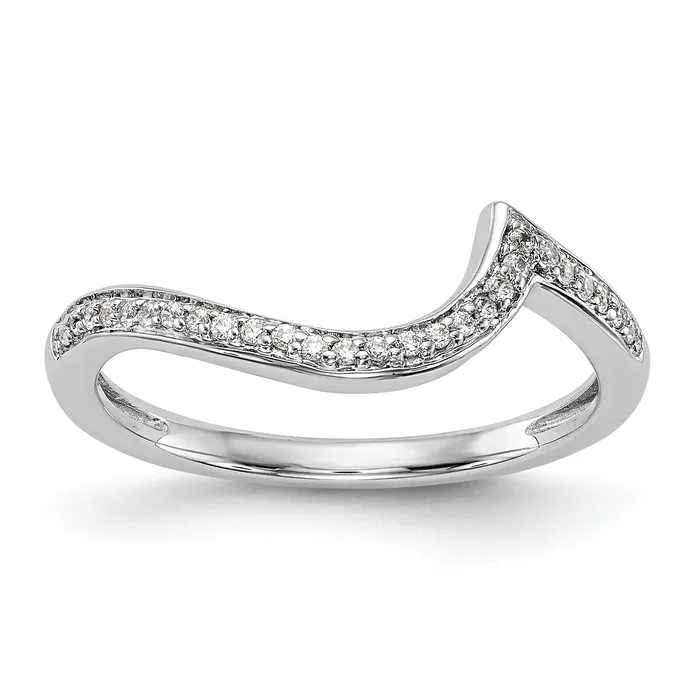 Goldia Rings 011ct CZ Solid Real 14k White Gold Wedding Wedding Band Ring