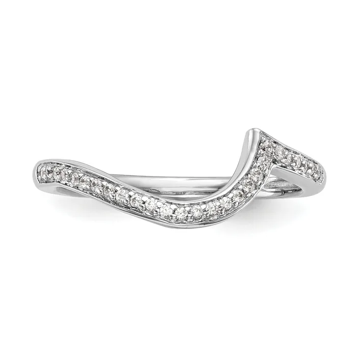 Goldia Rings 011ct CZ Solid Real 14k White Gold Wedding Wedding Band Ring