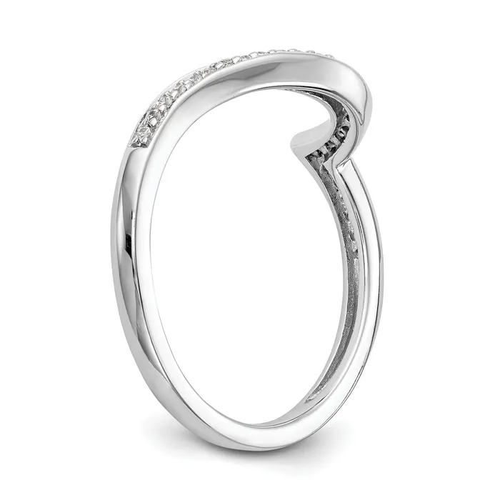 Goldia Rings 011ct CZ Solid Real 14k White Gold Wedding Wedding Band Ring