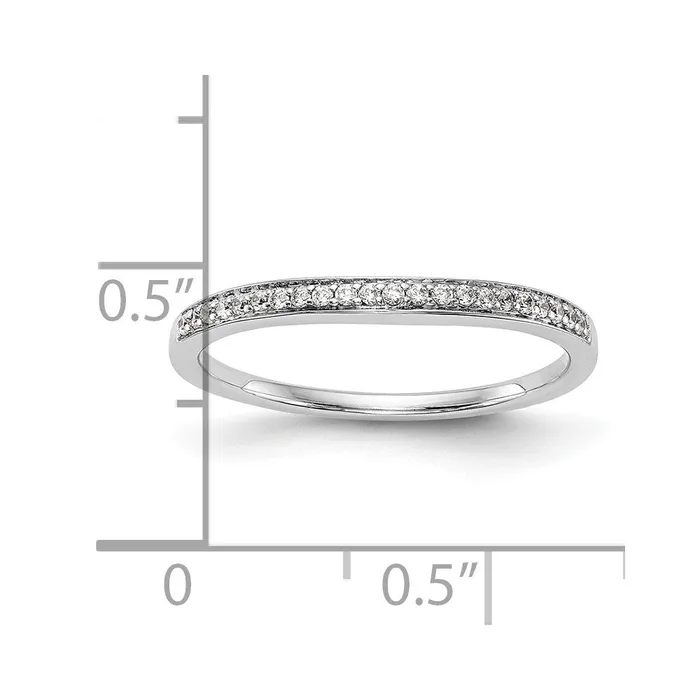 Goldia Rings 011ct CZ Solid Real 14k White Gold Wedding Wedding Band Ring