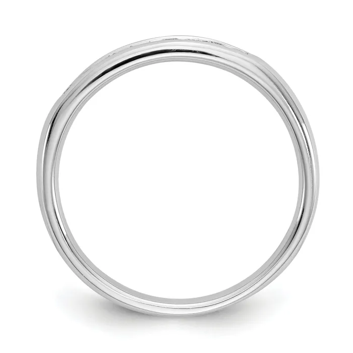 Goldia Rings 014ct CZ Solid Real 14K White Gold 9Stone Channel Wedding Band Ring