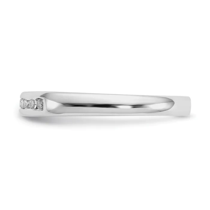 Goldia Rings 014ct CZ Solid Real 14K White Gold 9Stone Channel Wedding Band Ring