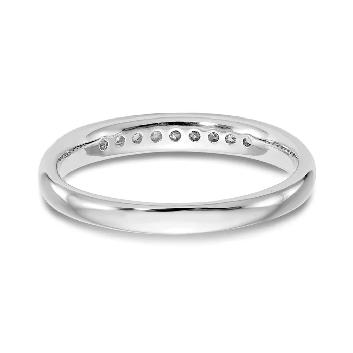 Goldia Rings 014ct CZ Solid Real 14K White Gold 9Stone Channel Wedding Band Ring