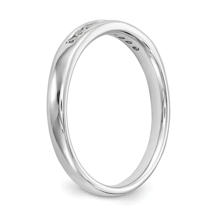 Goldia Rings 014ct CZ Solid Real 14K White Gold 9Stone Channel Wedding Band Ring