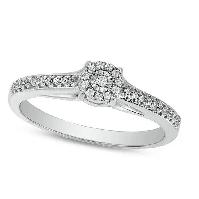 Goldia Rings 017 CT TW Natural Diamond Frame Promise Ring in Solid 10K White Gold Goldia Rings 017 CT TW Natural Diamond Frame Promise Ring in Solid 10K White Gold