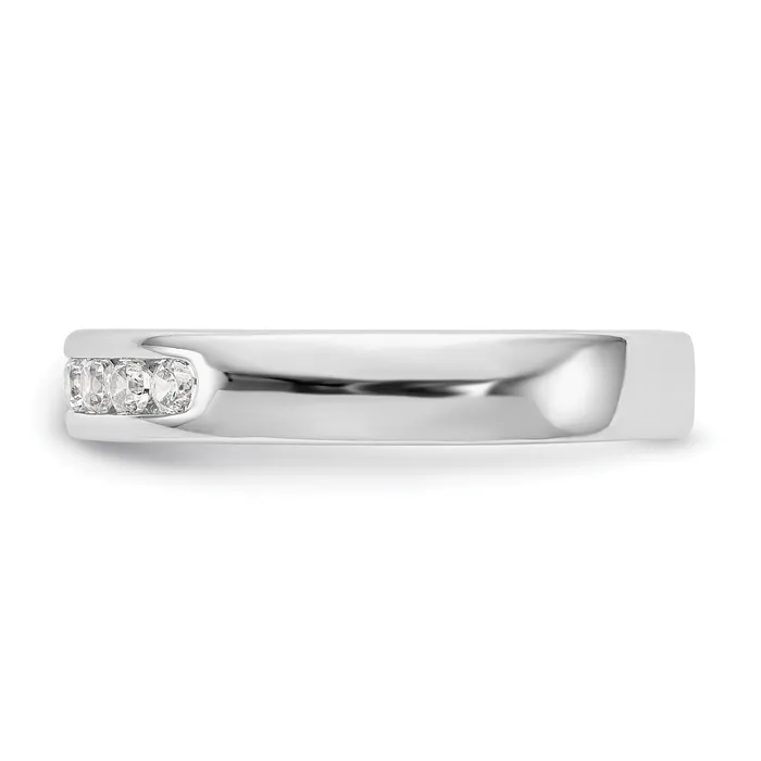 Goldia Rings 025ct CZ Solid Real 14K White Gold 919mm Channel Wedding Band Ring