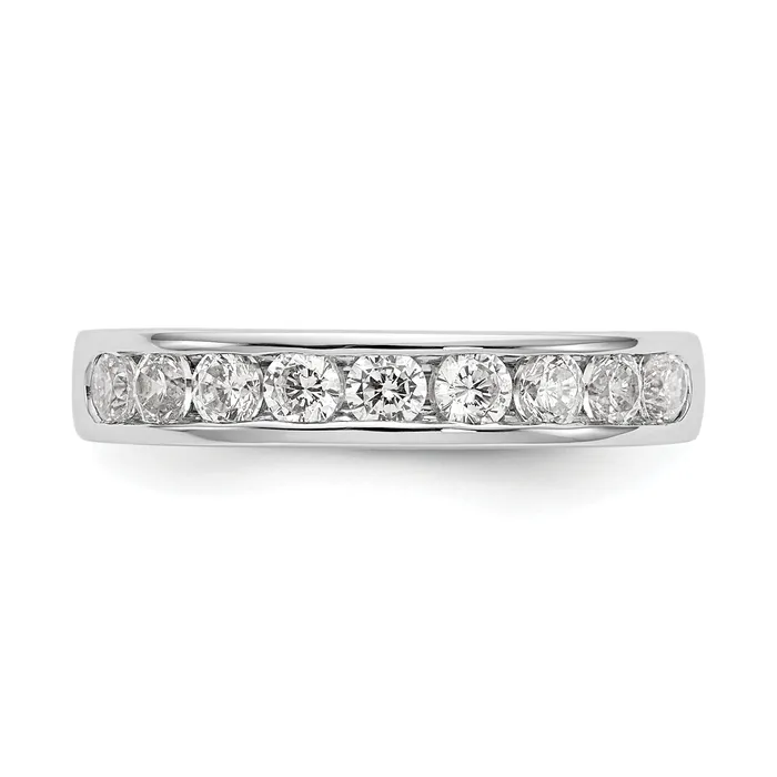 Goldia Rings 025ct CZ Solid Real 14K White Gold 919mm Channel Wedding Band Ring