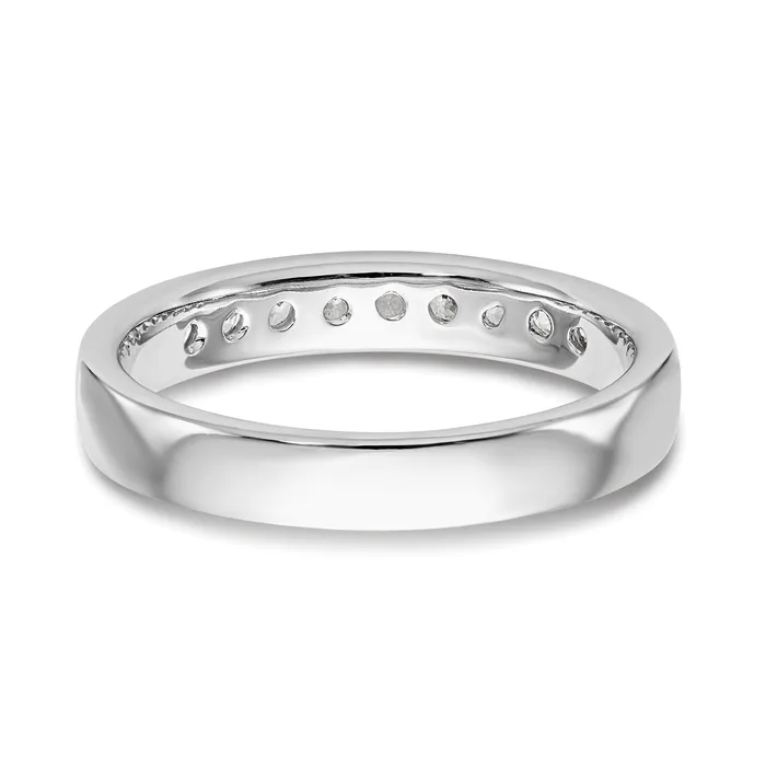 Goldia Rings 025ct CZ Solid Real 14K White Gold 919mm Channel Wedding Band Ring