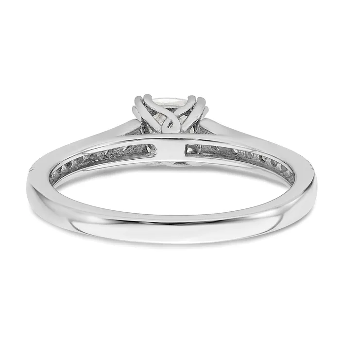 Goldia Rings 050ct CZ Solid Real 14k White Polish 12ct Cushion Engagement Dia Ring