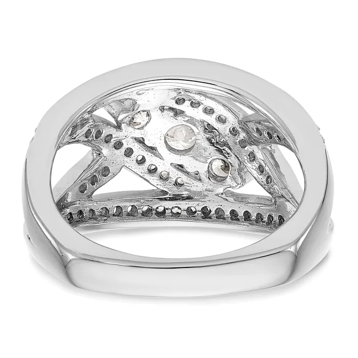 Goldia Rings 097ct CZ Solid Real 14K White Gold Wedding Band Ring