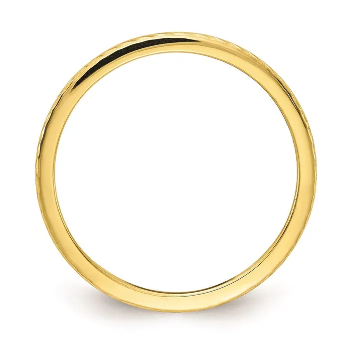 Goldia Rings 10K Gold 12mm Twisted Wire Pattern Stackable Band