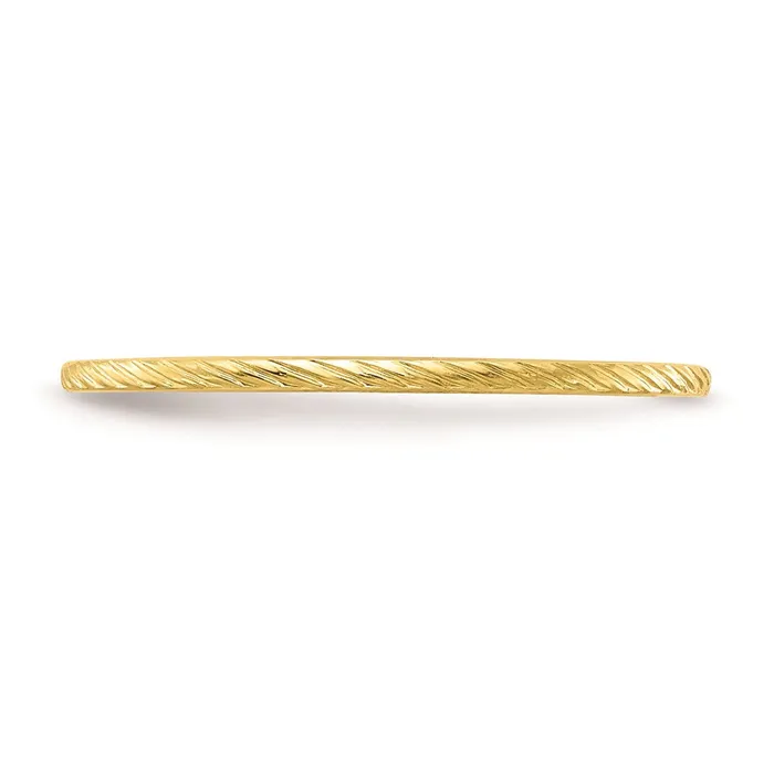 Goldia Rings 10K Gold 12mm Twisted Wire Pattern Stackable Band