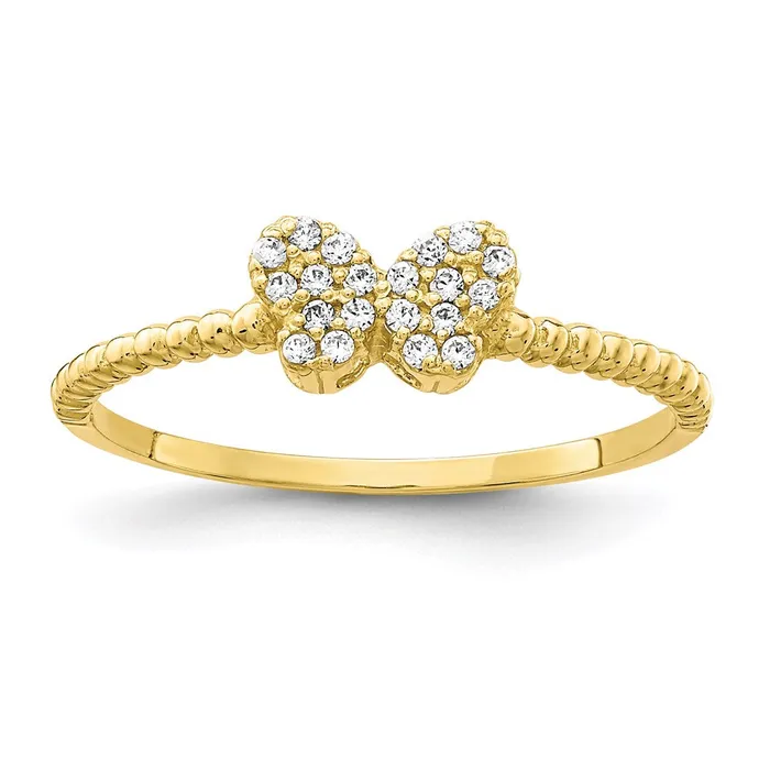 Goldia Rings 10K Yellow Gold Butterfly CZ Ring