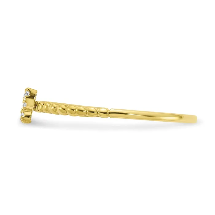 Goldia Rings 10K Yellow Gold Butterfly CZ Ring