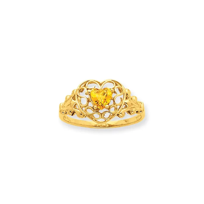 Goldia Rings 10K Yellow Gold Polished Geniune Citrine Birthstone Ring
