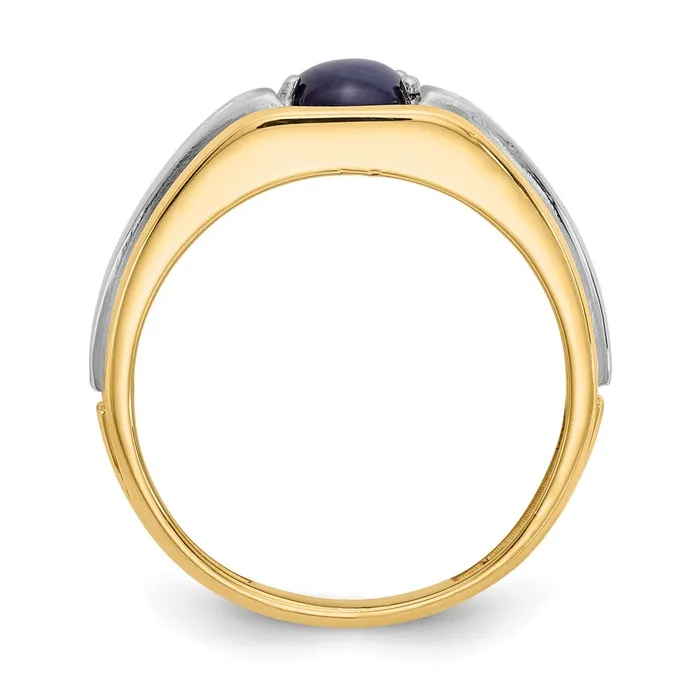 Goldia Rings 10K Yellow Gold u0026 Rhodium Blue Star u0026 01ct Real Diamond Mens Ring