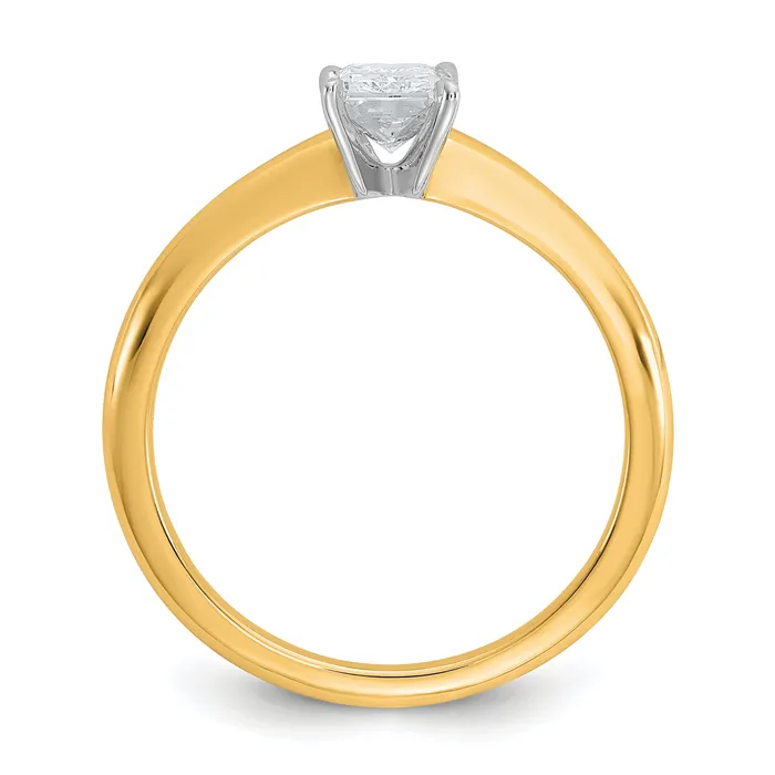 Goldia Rings 14k Twotone 34 Ct Lab Grown Diamond VSSI G Radiant Solitare Engagement Ring